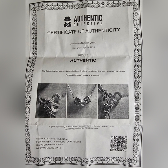 Christian Dior Silver Necklace With Dior Box and COA - Picture 6 of 14